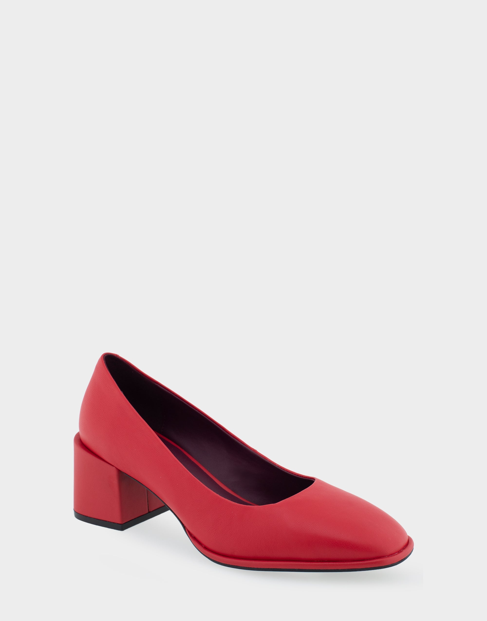 Alae Racing Red Genuine Leather Mid Heel Pump