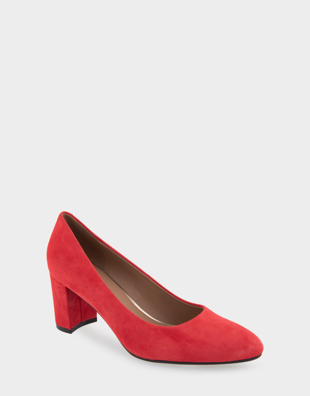 Betsy Red Genuine Suede Mid Heel Pump