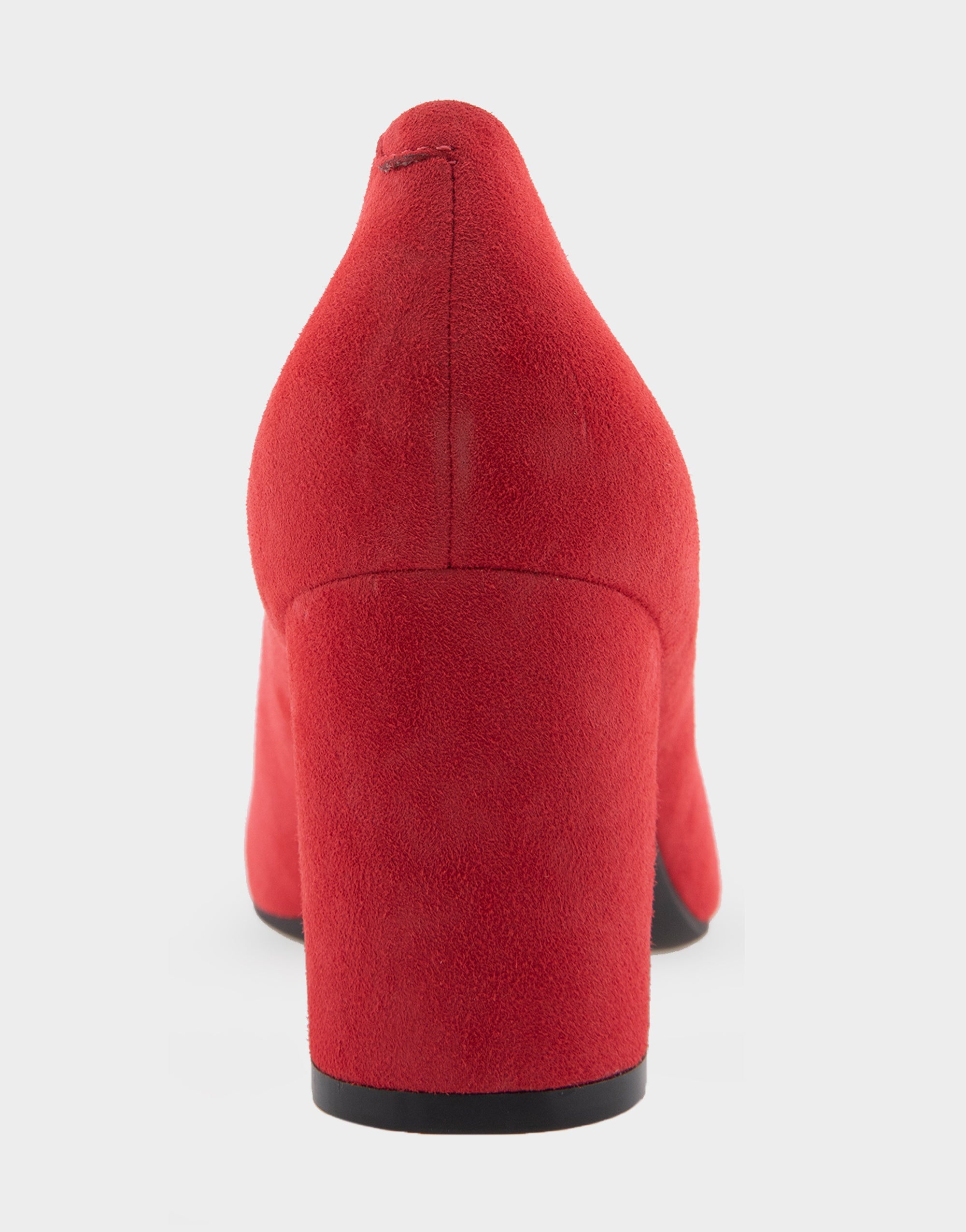 Betsy Red Genuine Suede Mid Heel Pump