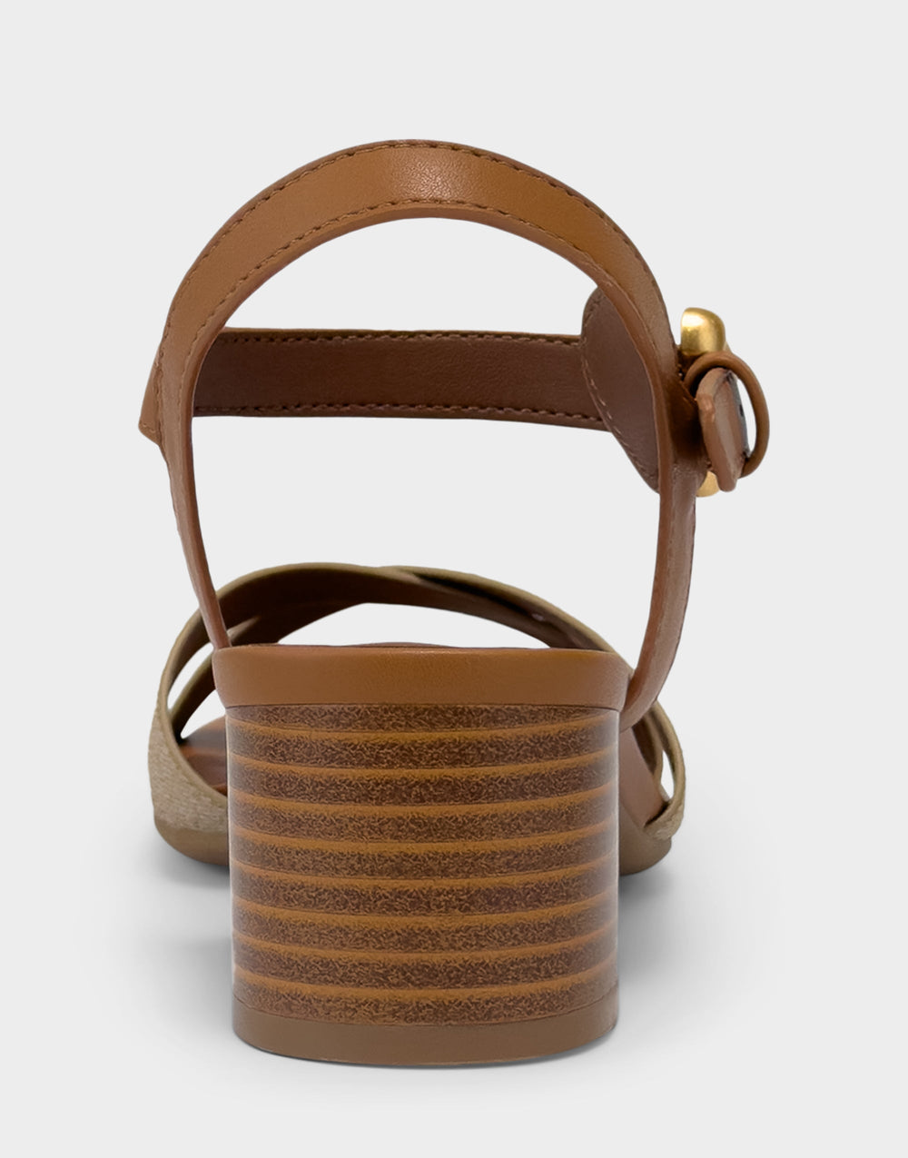 Women's Low Heeled Sandal in Natural Linen