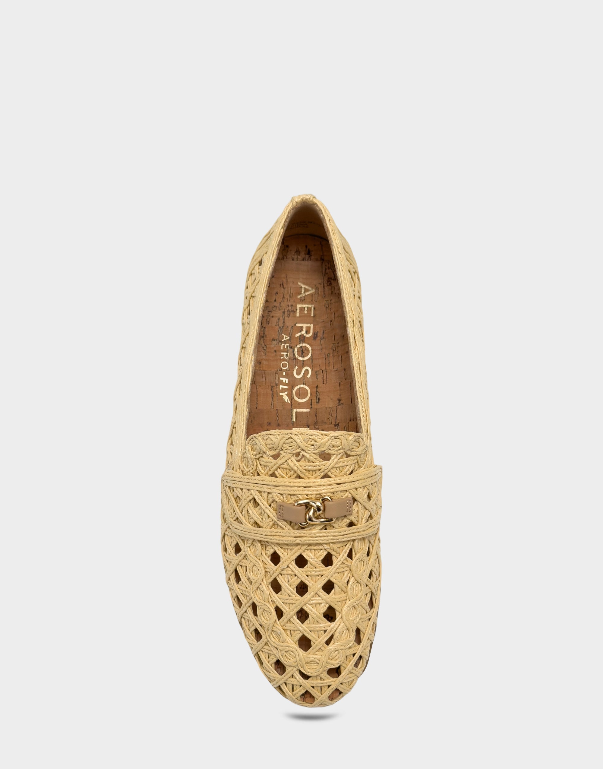 Women's Dress Flat in Natural Faux Raffia