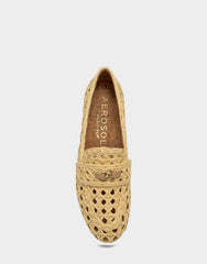 Women's Dress Flat in Natural Faux Raffia