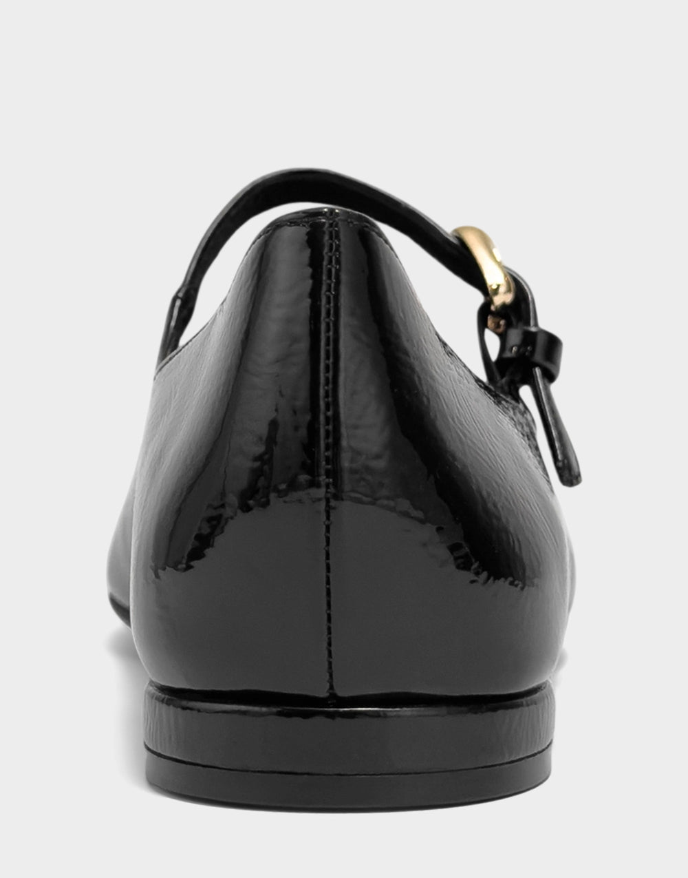 Women's Casual Flat in Black Faux Crinkle Patent