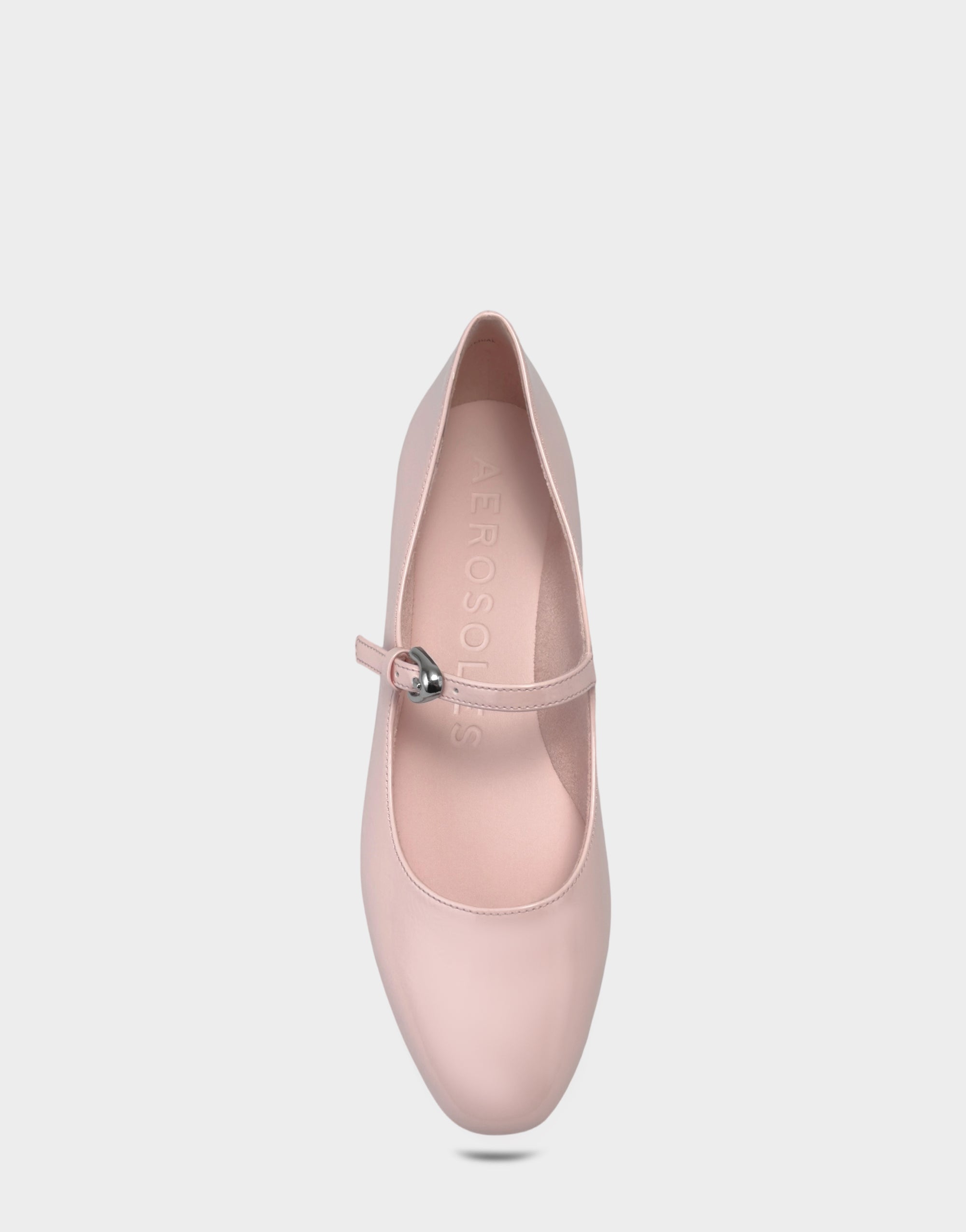 Women's Casual Flat in Pale Pink Faux Crinkle Patent