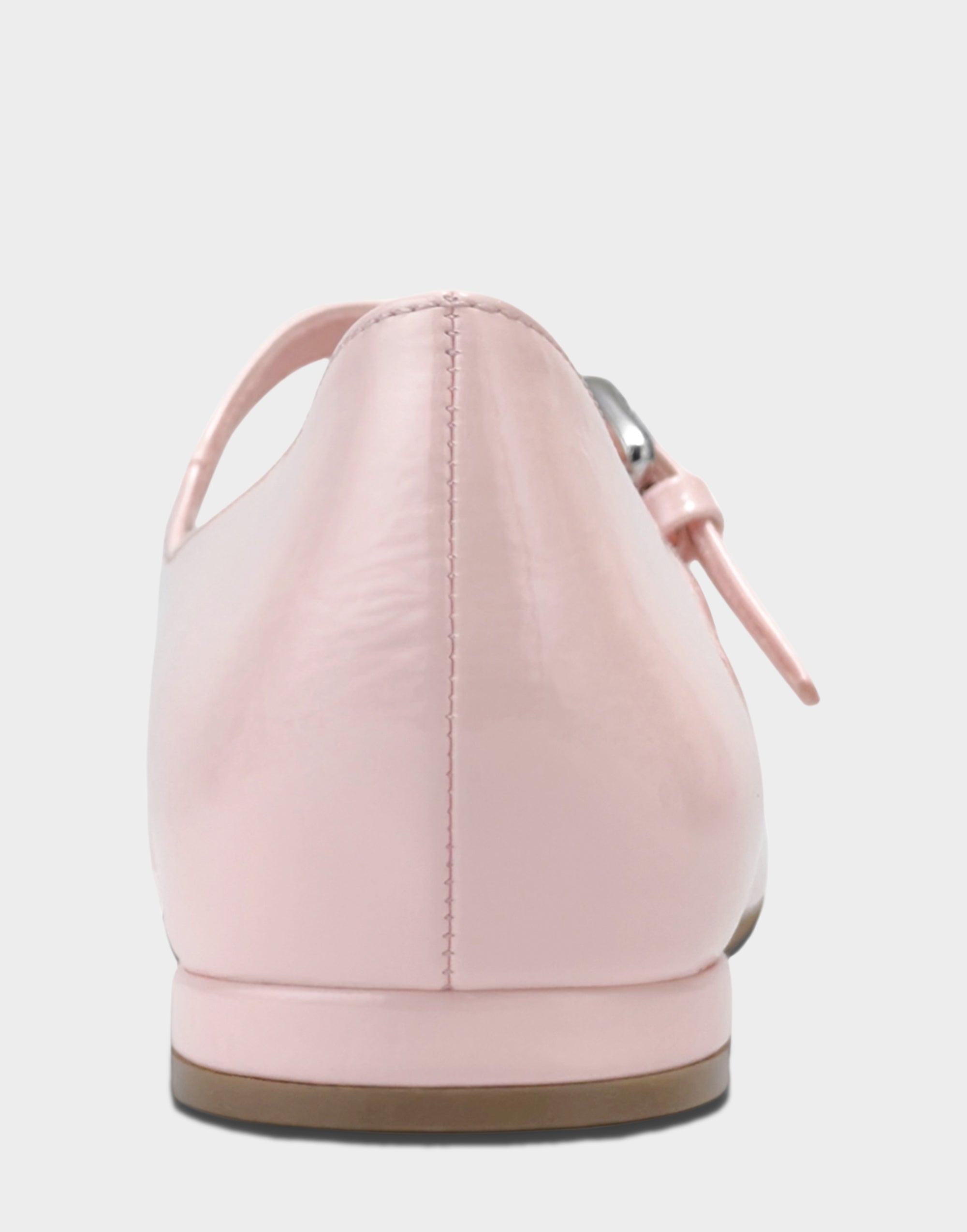Women's Casual Flat in Pale Pink Faux Crinkle Patent