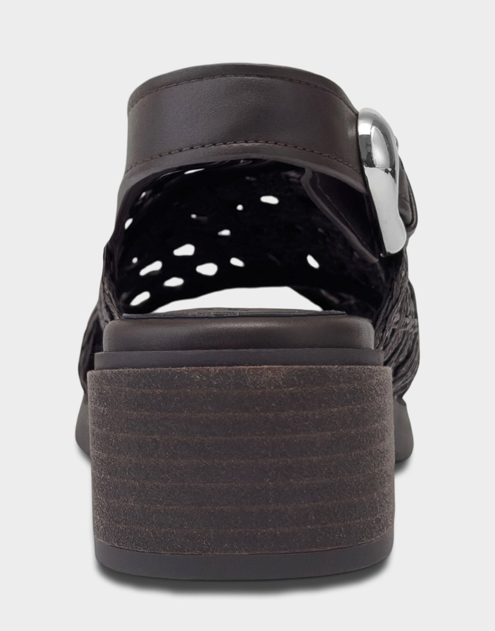 Demi Sandal In Dark Brown Crochet Raffia