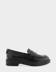 Women's Tailored Loafer in Black Leather