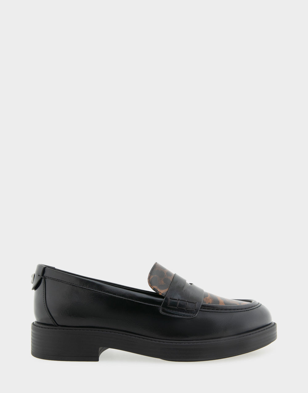 Women's Tailored Loafer in Black/Leopard Faux Leather