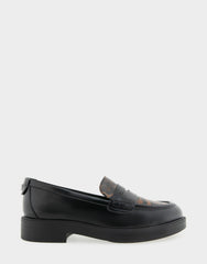 Women's Tailored Loafer in Black/Leopard Faux Leather