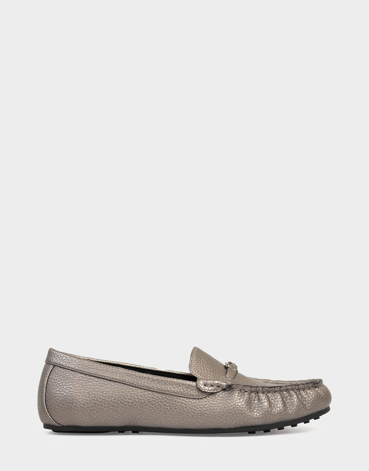 Women's Driver in Gunmetal Faux Leather