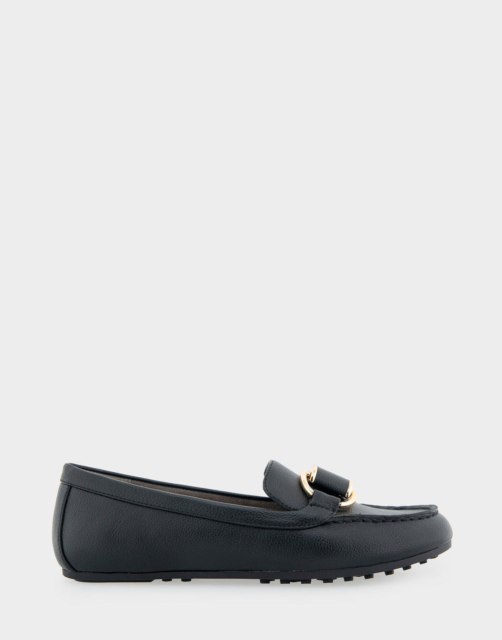 Denver Black Faux Leather Ornamented Loafer