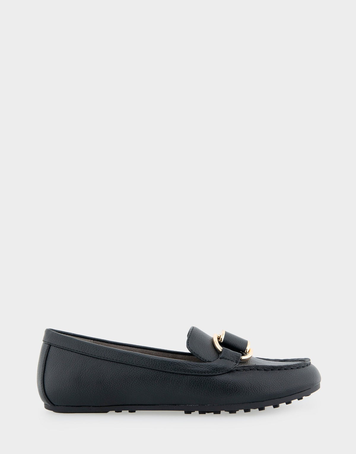 Denver Black Faux Leather Ornamented Loafer