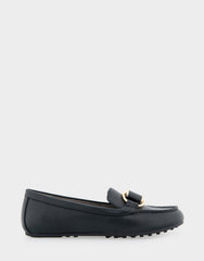 Denver Black Faux Leather Ornamented Loafer
