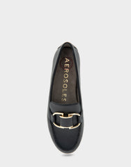 Denver Black Faux Leather Ornamented Loafer