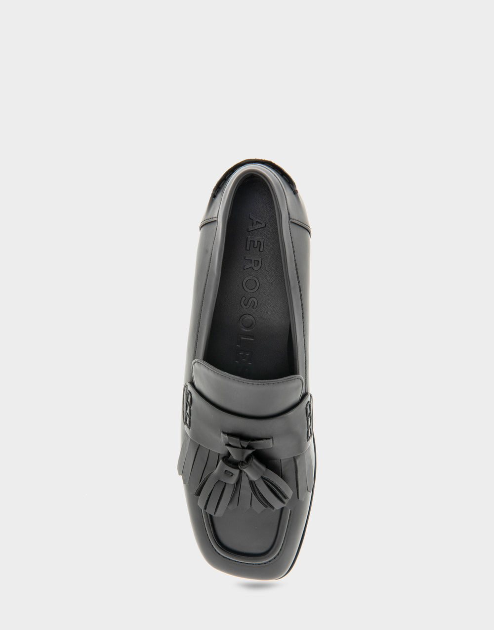 Women's Flatform Loafer in Black Faux Leather