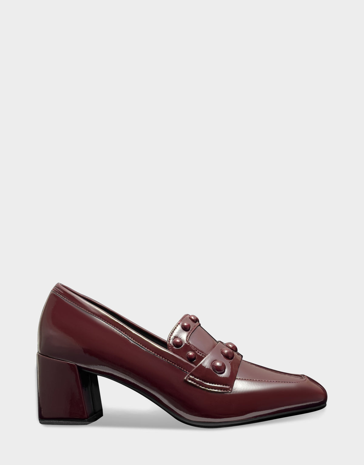 Women's Heeled Loafer in Merlot Crinkle Patent