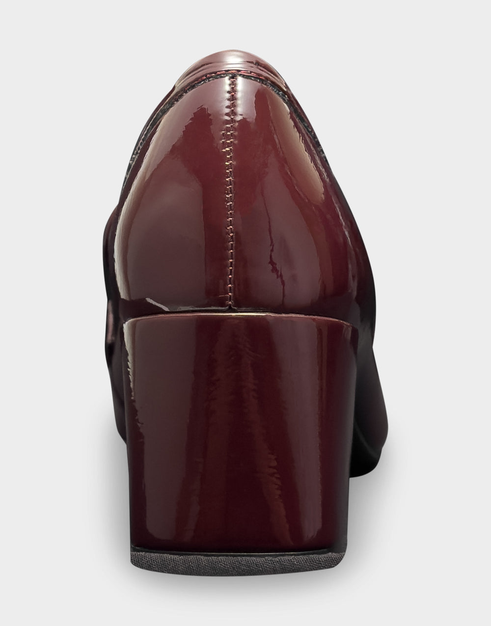 Women's Heeled Loafer in Merlot Crinkle Patent