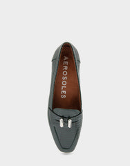 Women's Tailored Loafer in Pine Embossed Croco