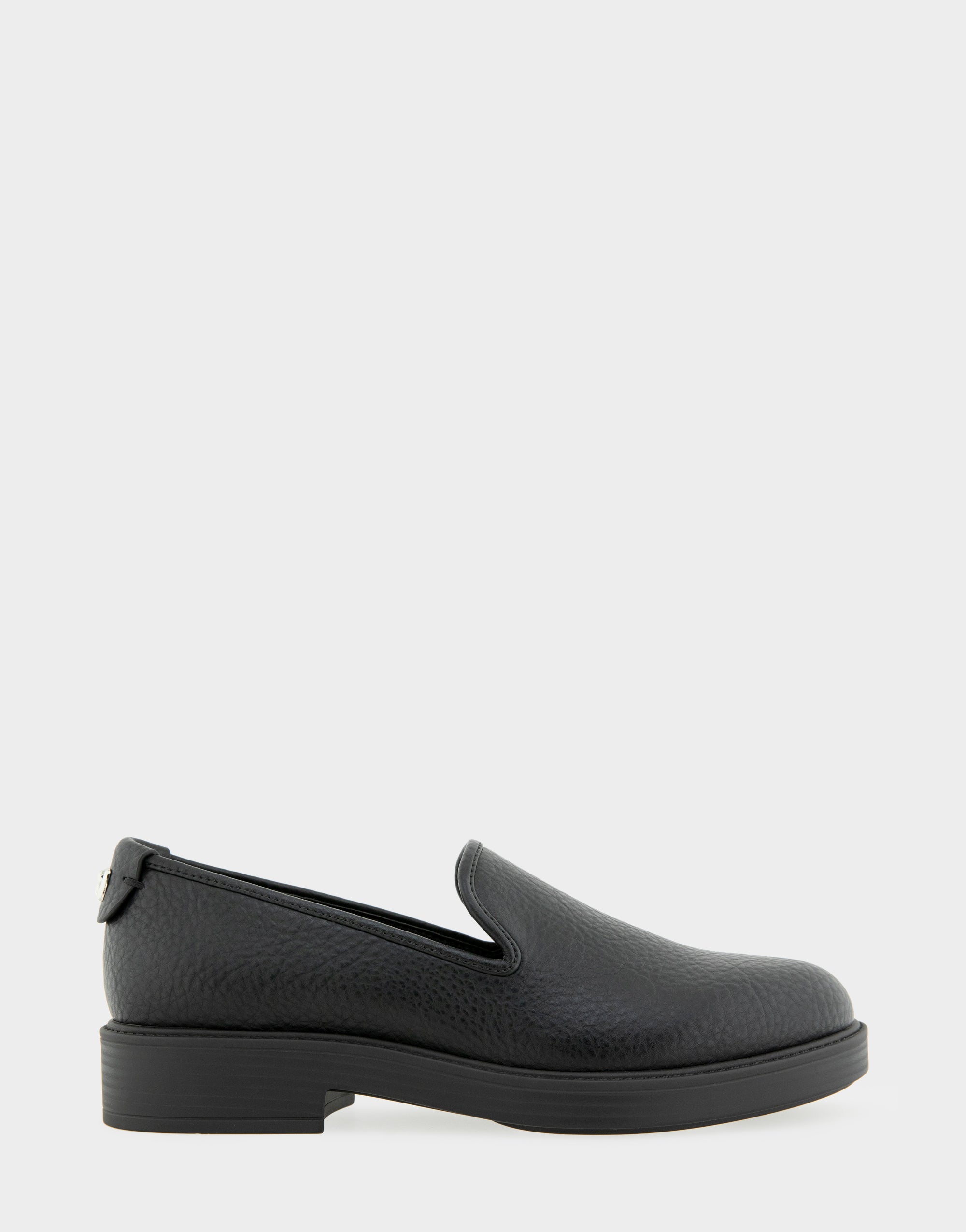 Women's Tailored Loafer in Black Faux Leather
