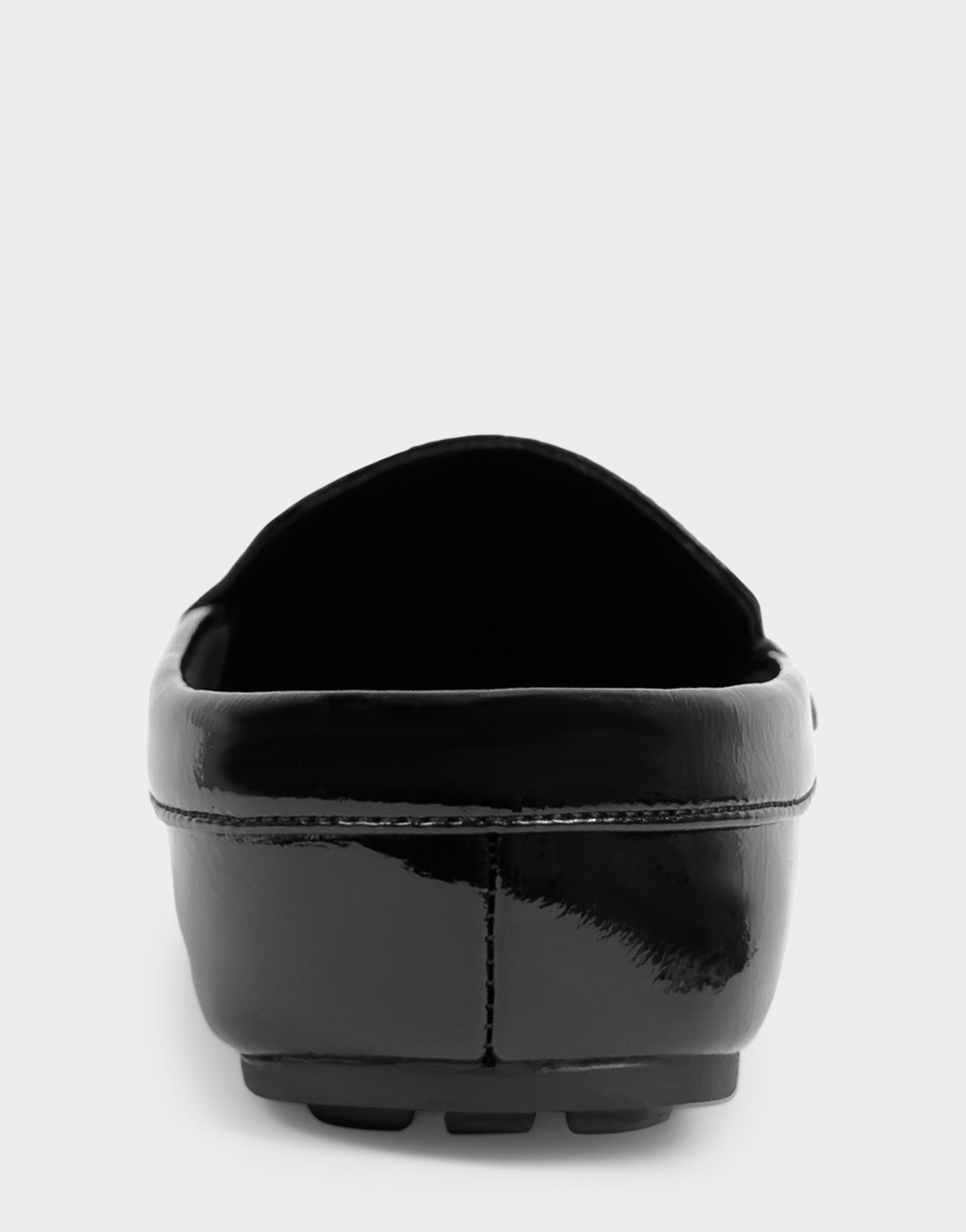 Women's Loafer Mule in Black Crinkle Patent