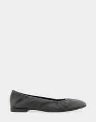 Women's Ballet Flat in Black Leather
