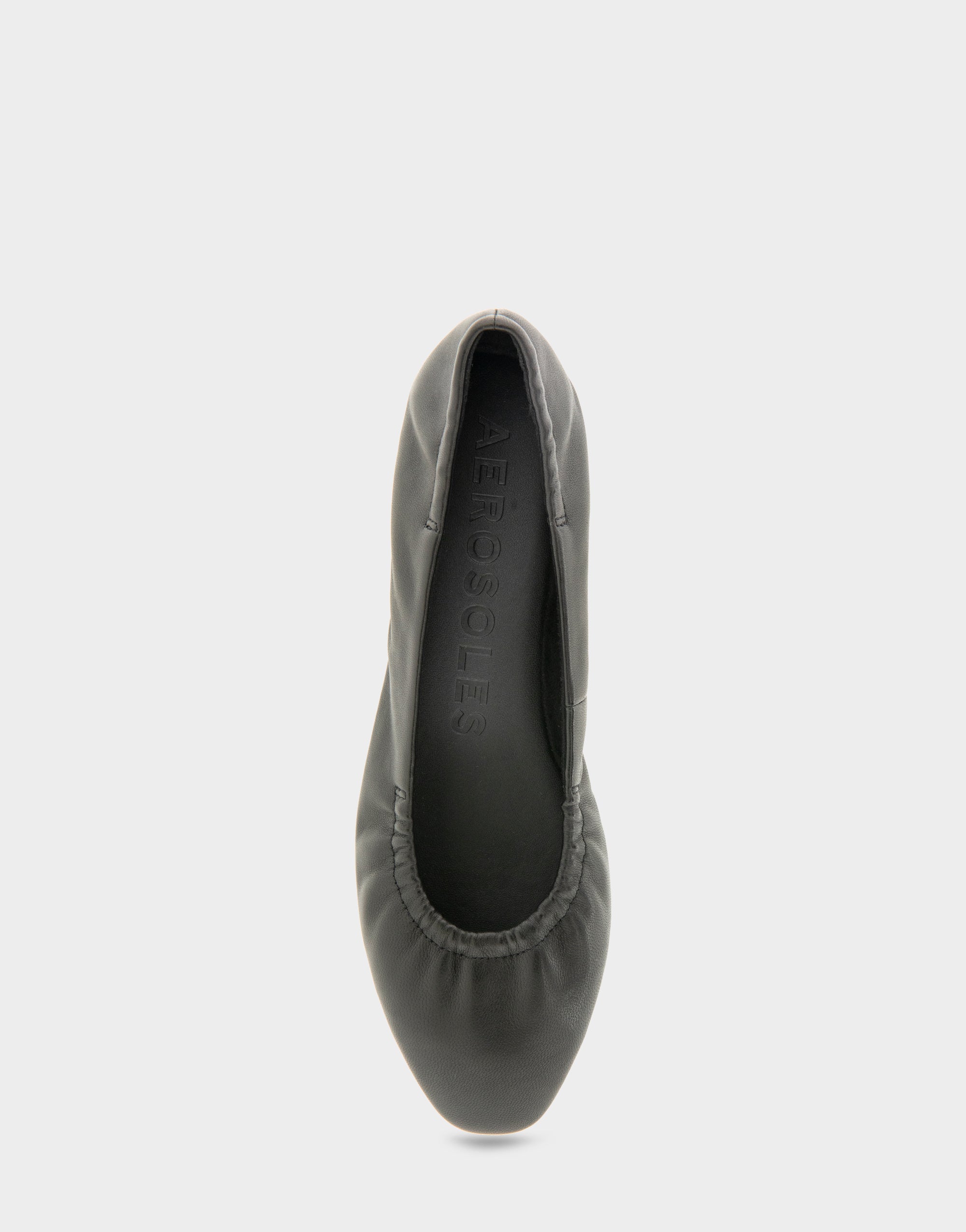 Women's Ballet Flat in Black Leather