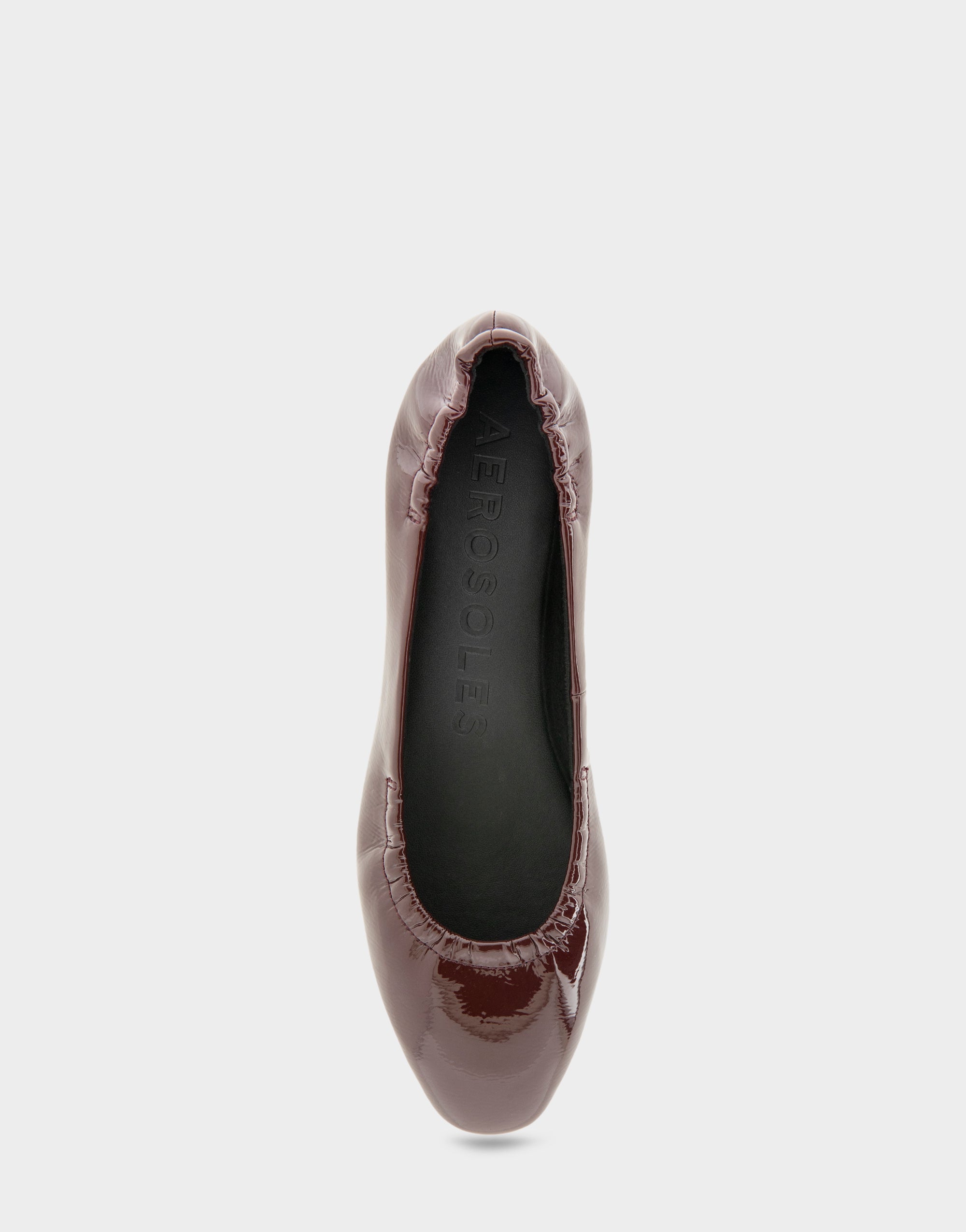 Women's Ballet Flat in Merlot Crinkle Patent