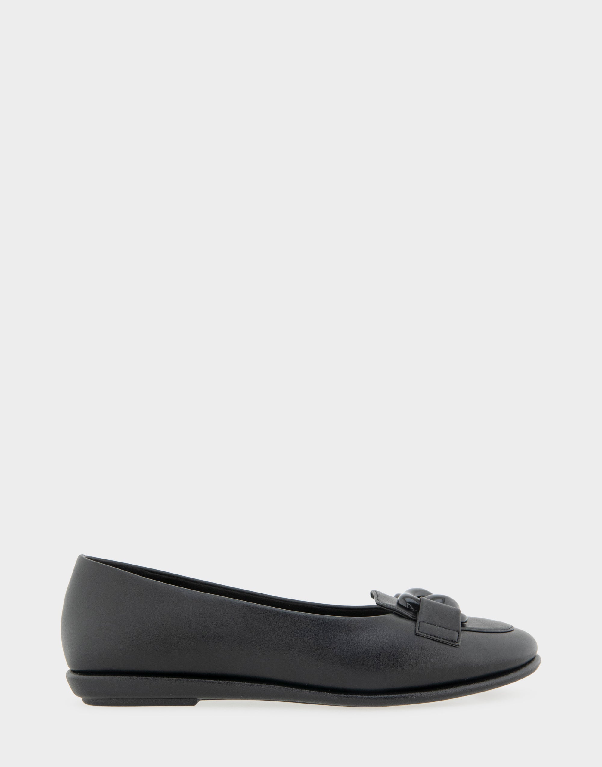 Women's Ballet Flat in Black Faux Leather
