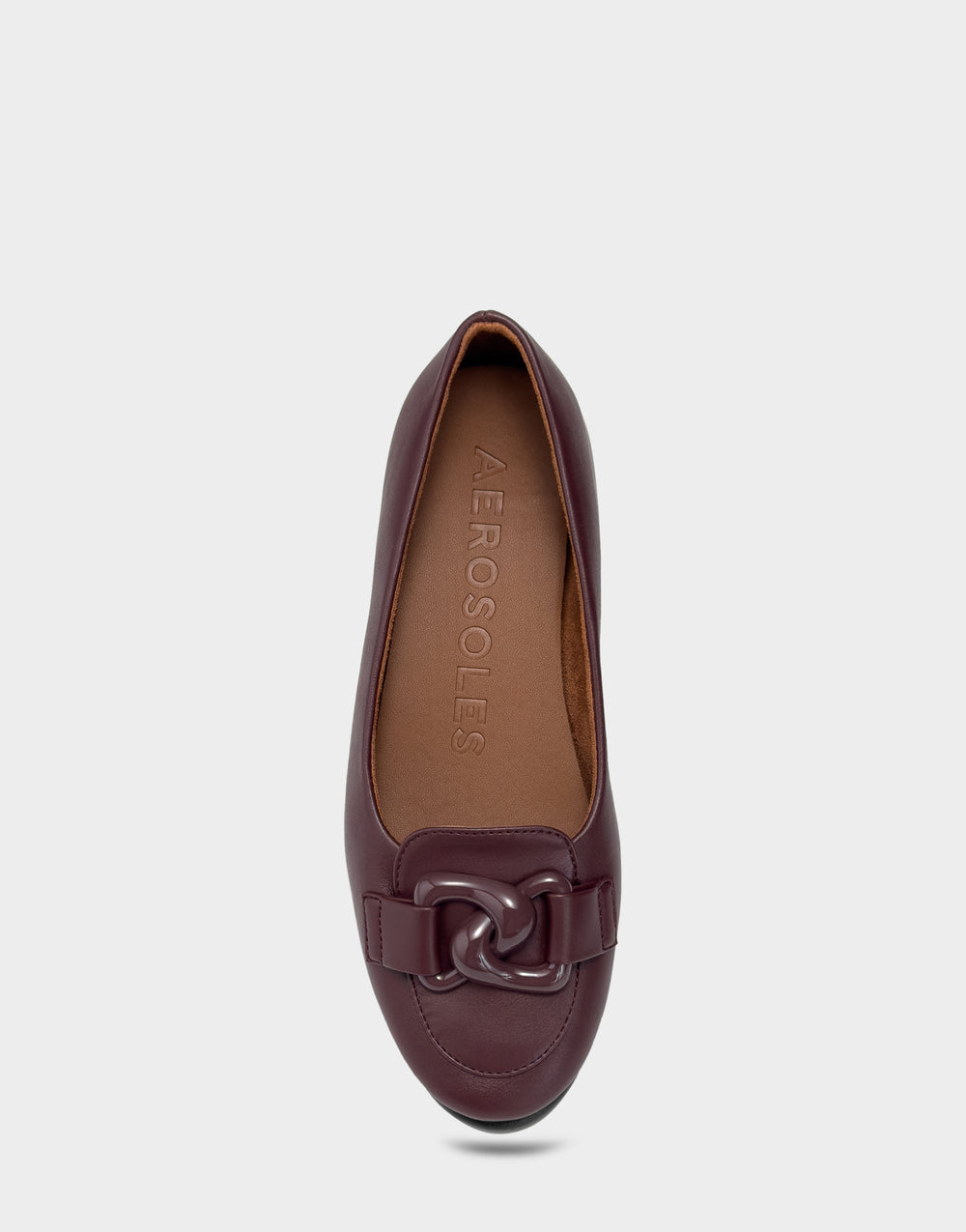 Women's Ballet Flat in Fig Faux Leather