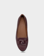 Women's Ballet Flat in Fig Faux Leather