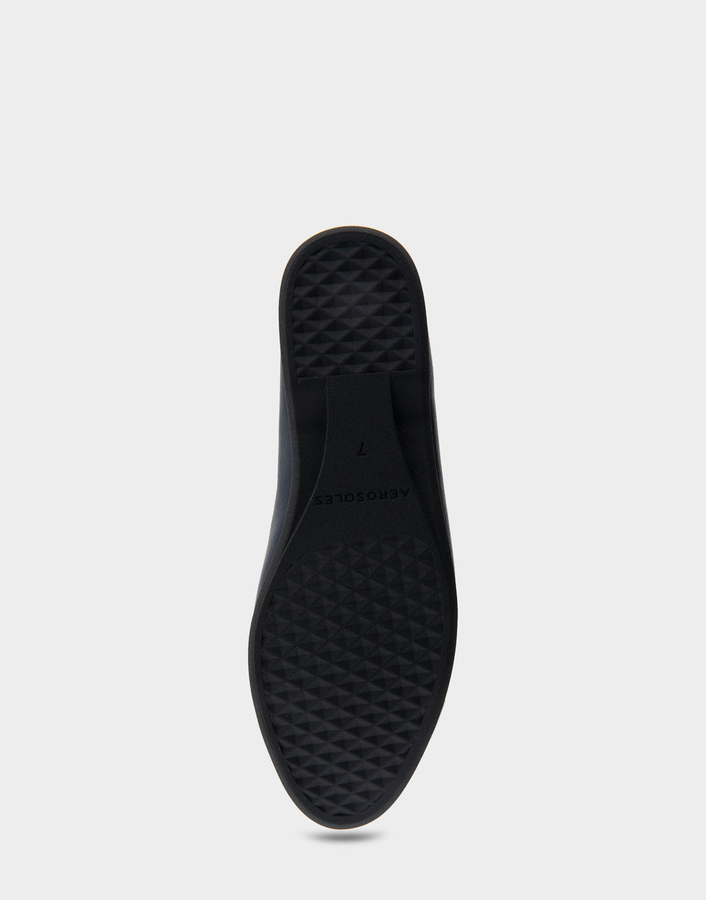 Bia Navy Genuine Leather Ornamented Flat