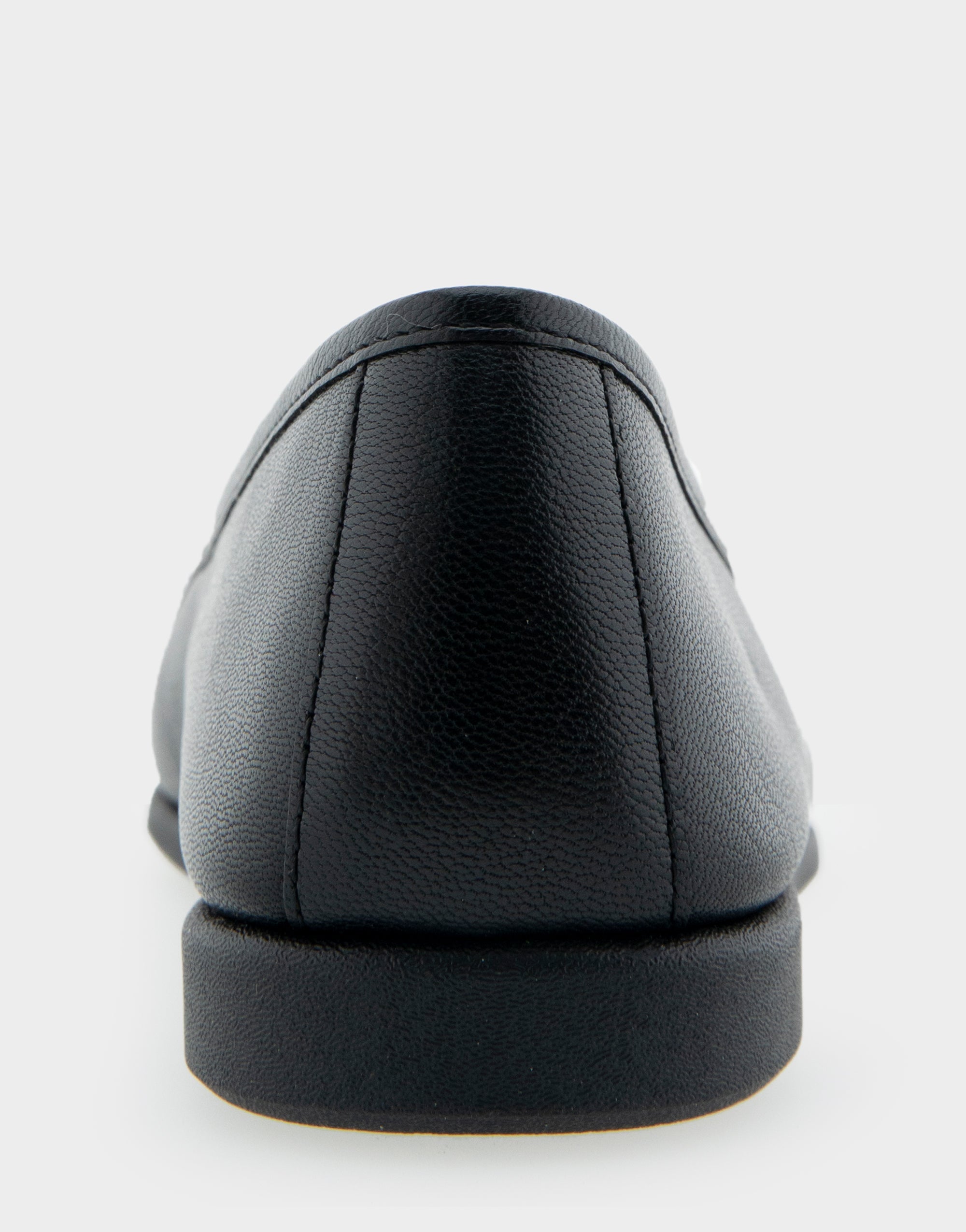 Bia Black Genuine Leather Ornamented Flat