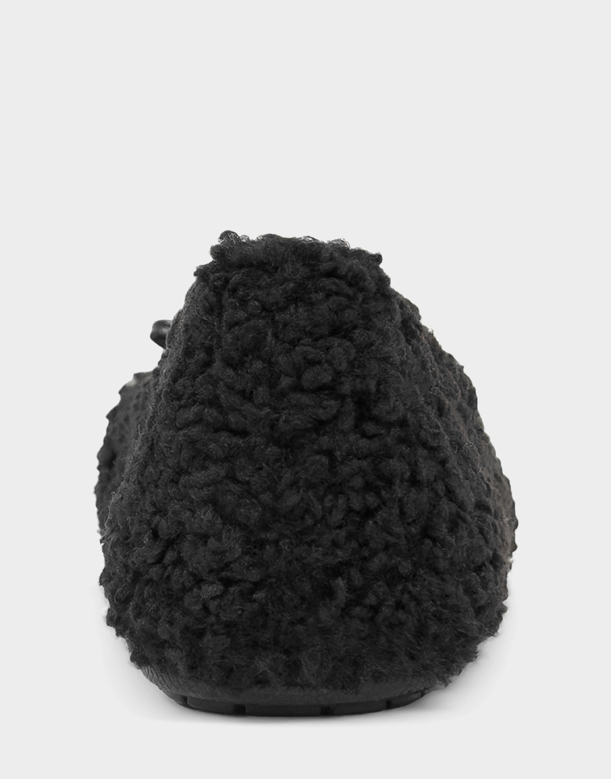 Women's Ballet Flat in Black Faux Shearling