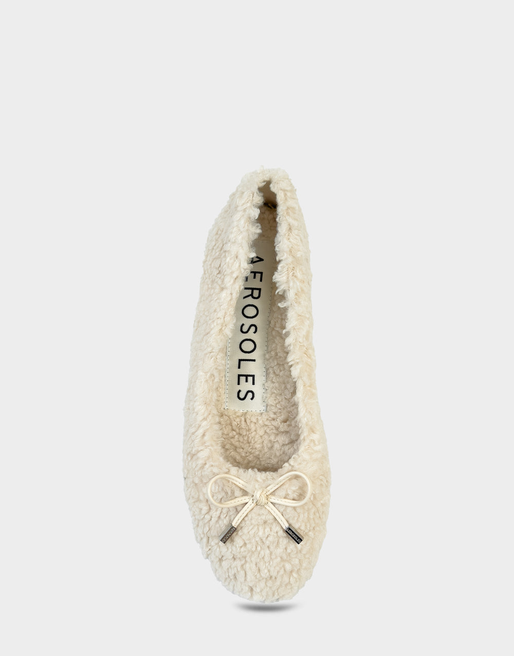 Women's Ballet Flat in Natural Faux Shearling