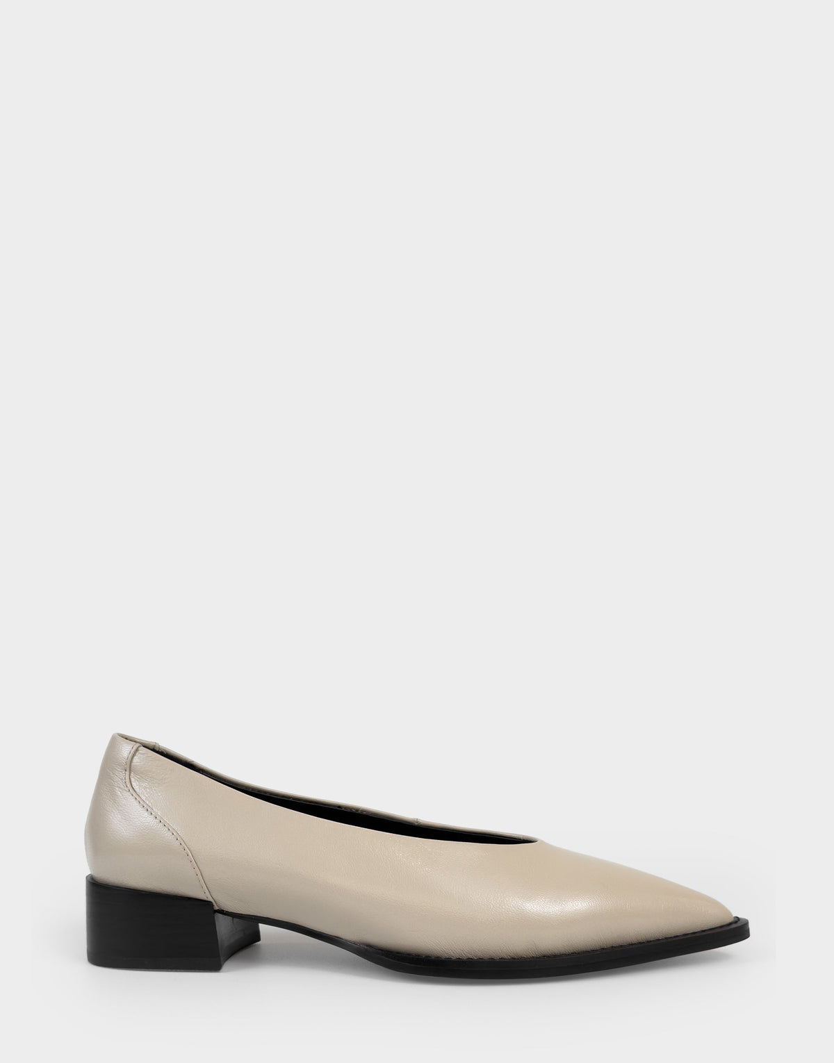 Women's Tailored Flat in Stone Leather