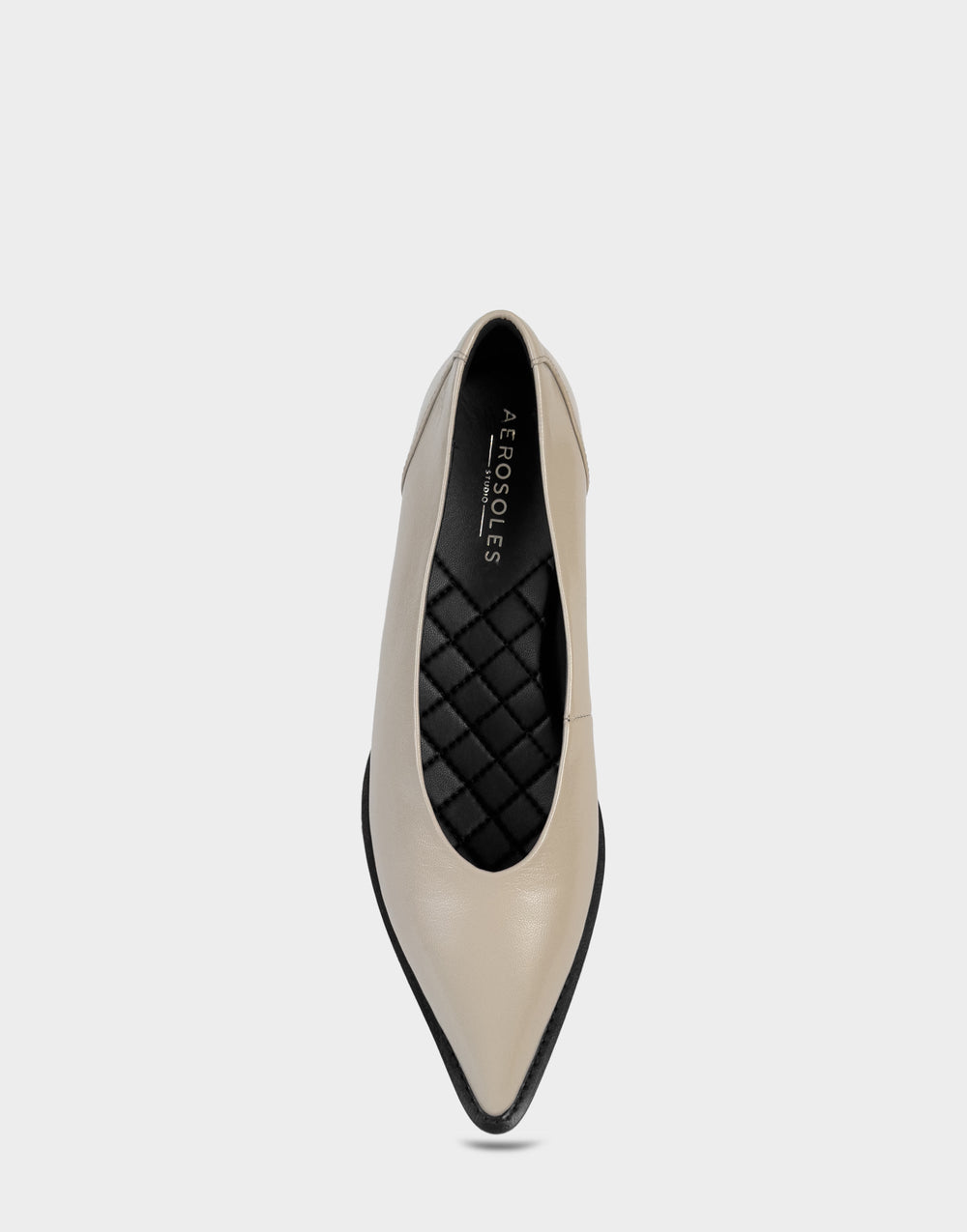 Women's Tailored Flat in Stone Leather