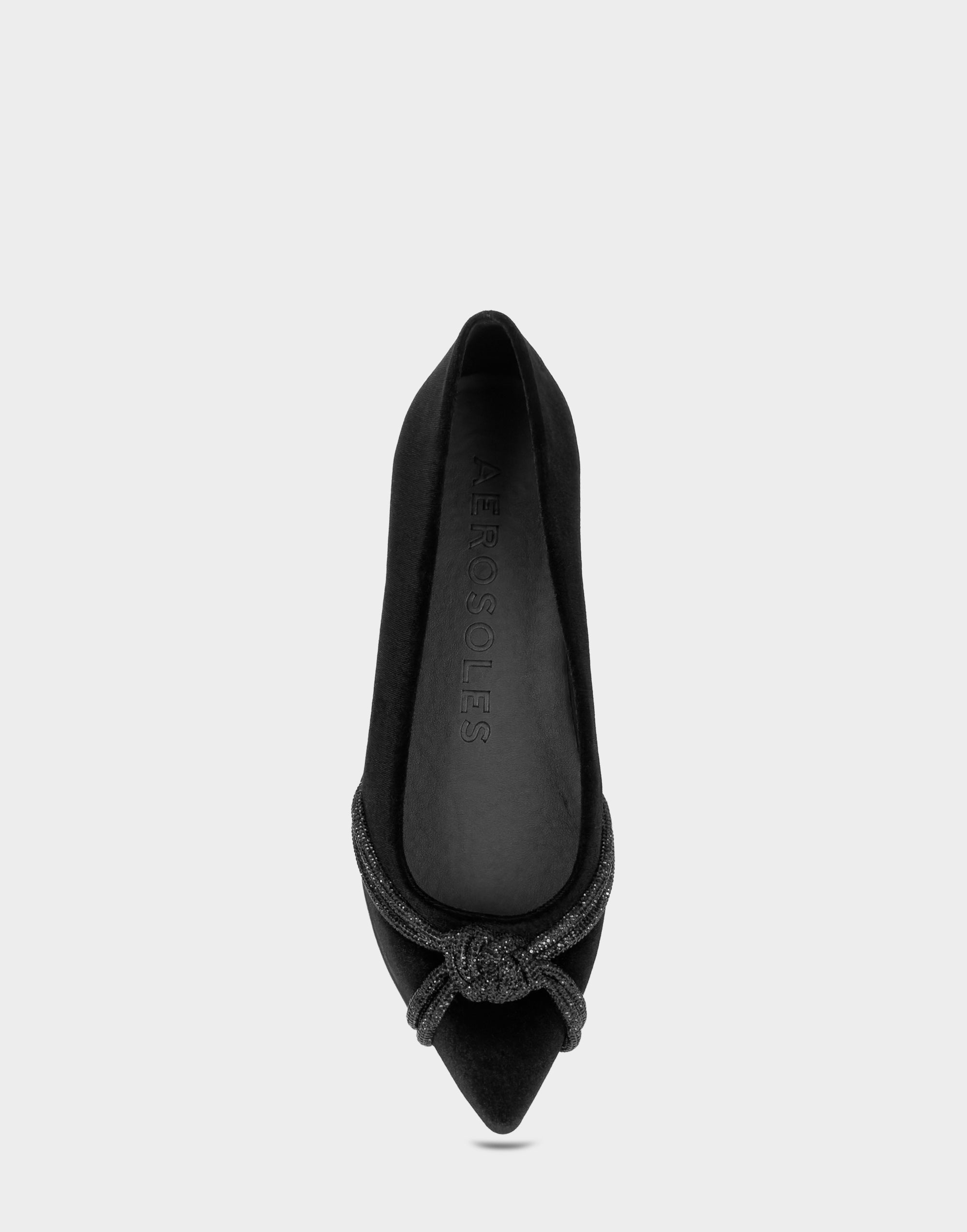 Women's Dress Flat in Black Velvet