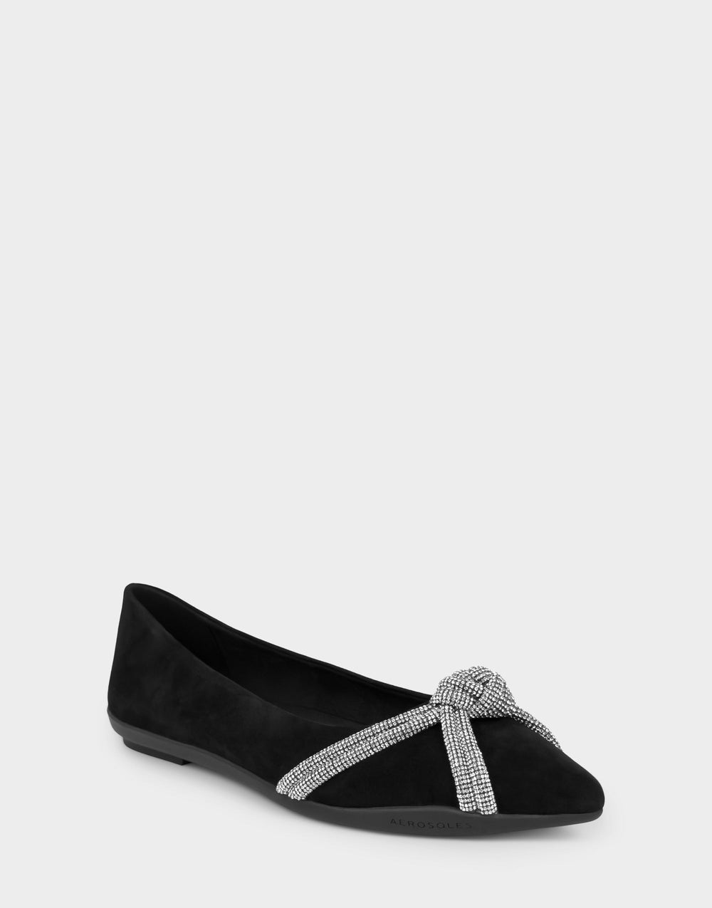 Women's Dress Flat in Black Suede