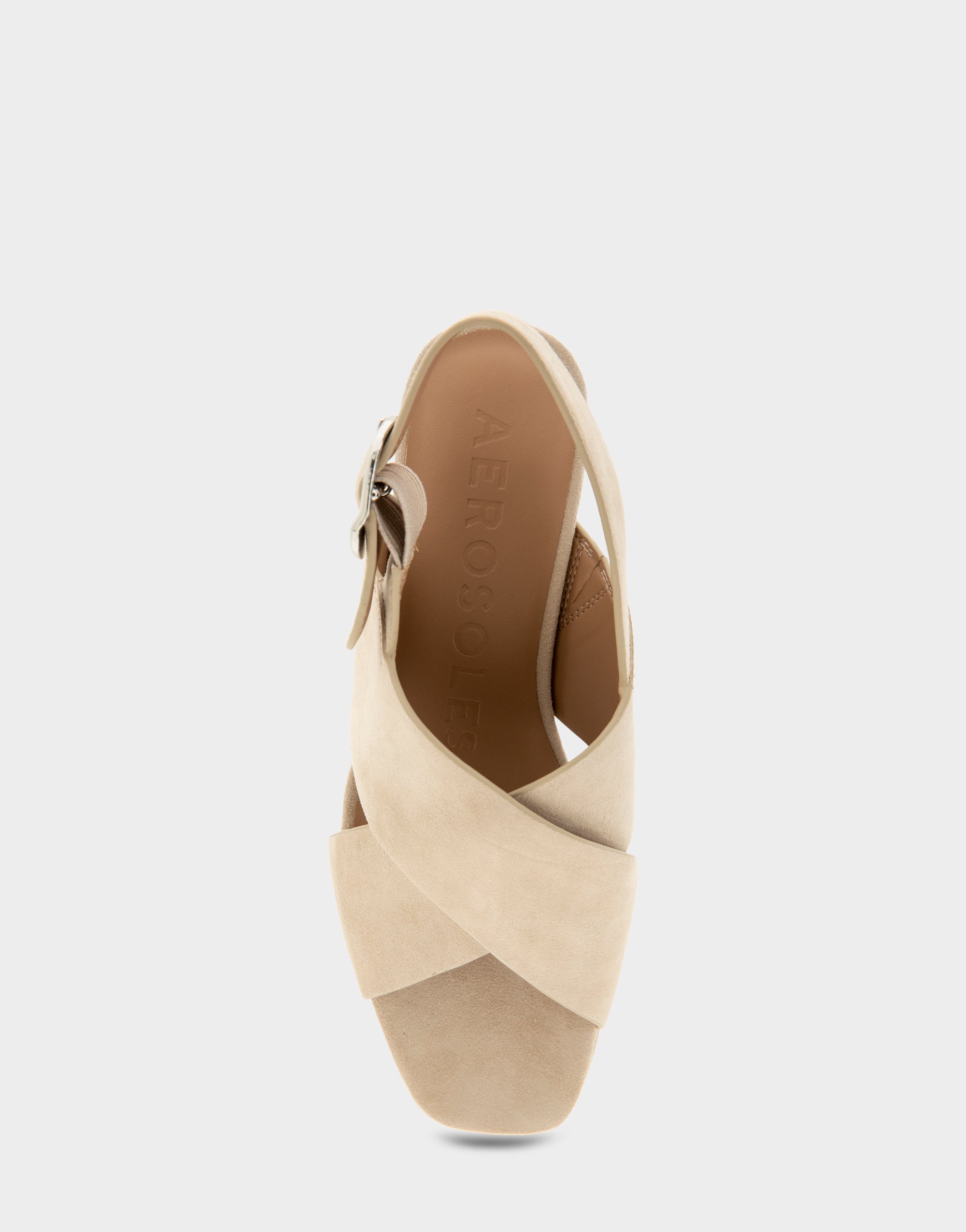 Women's Platform Sandal in Stone Suede