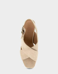 Women's Platform Sandal in Stone Suede