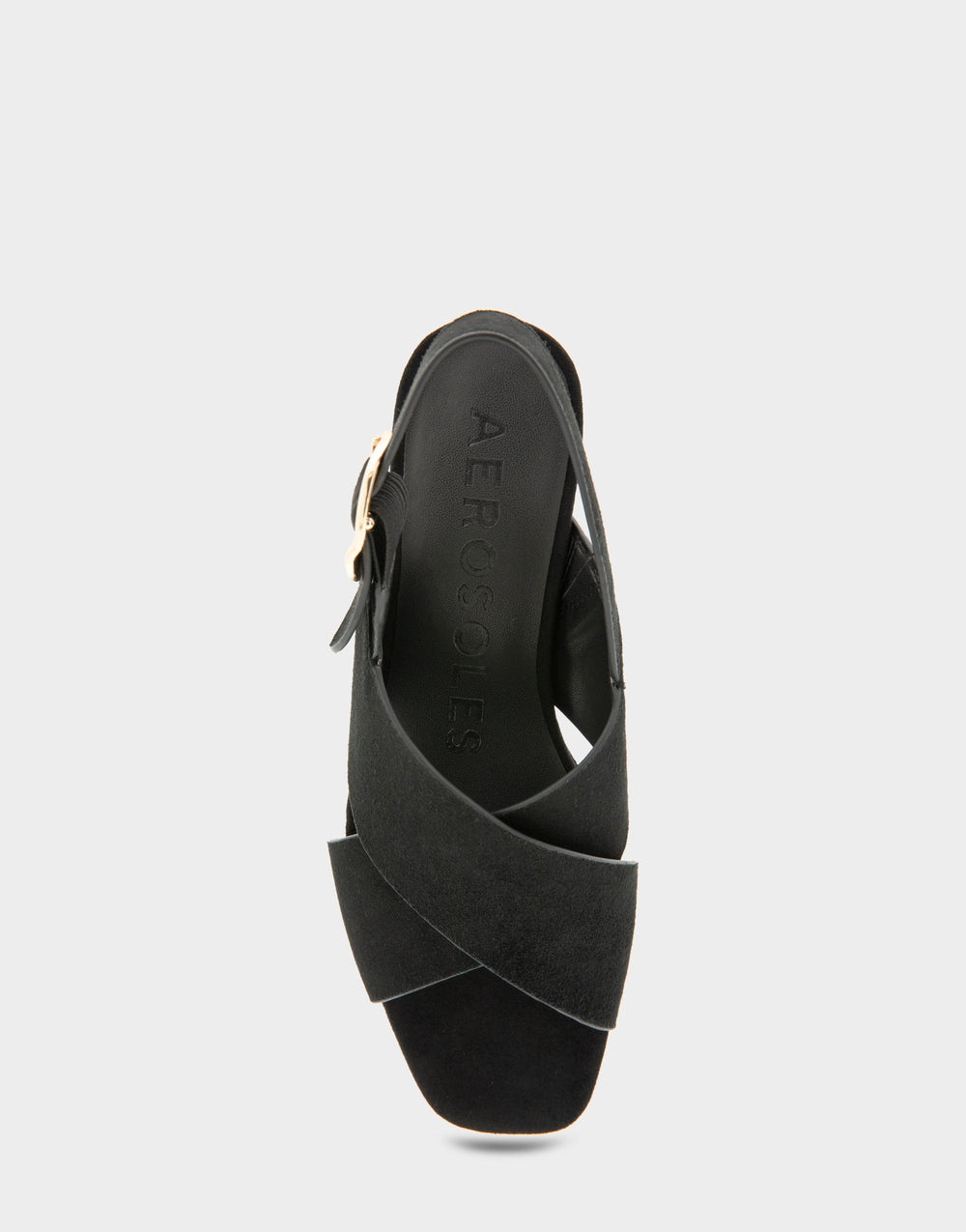 Women's Platform Sandal in Black Suede