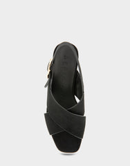 Women's Platform Sandal in Black Suede