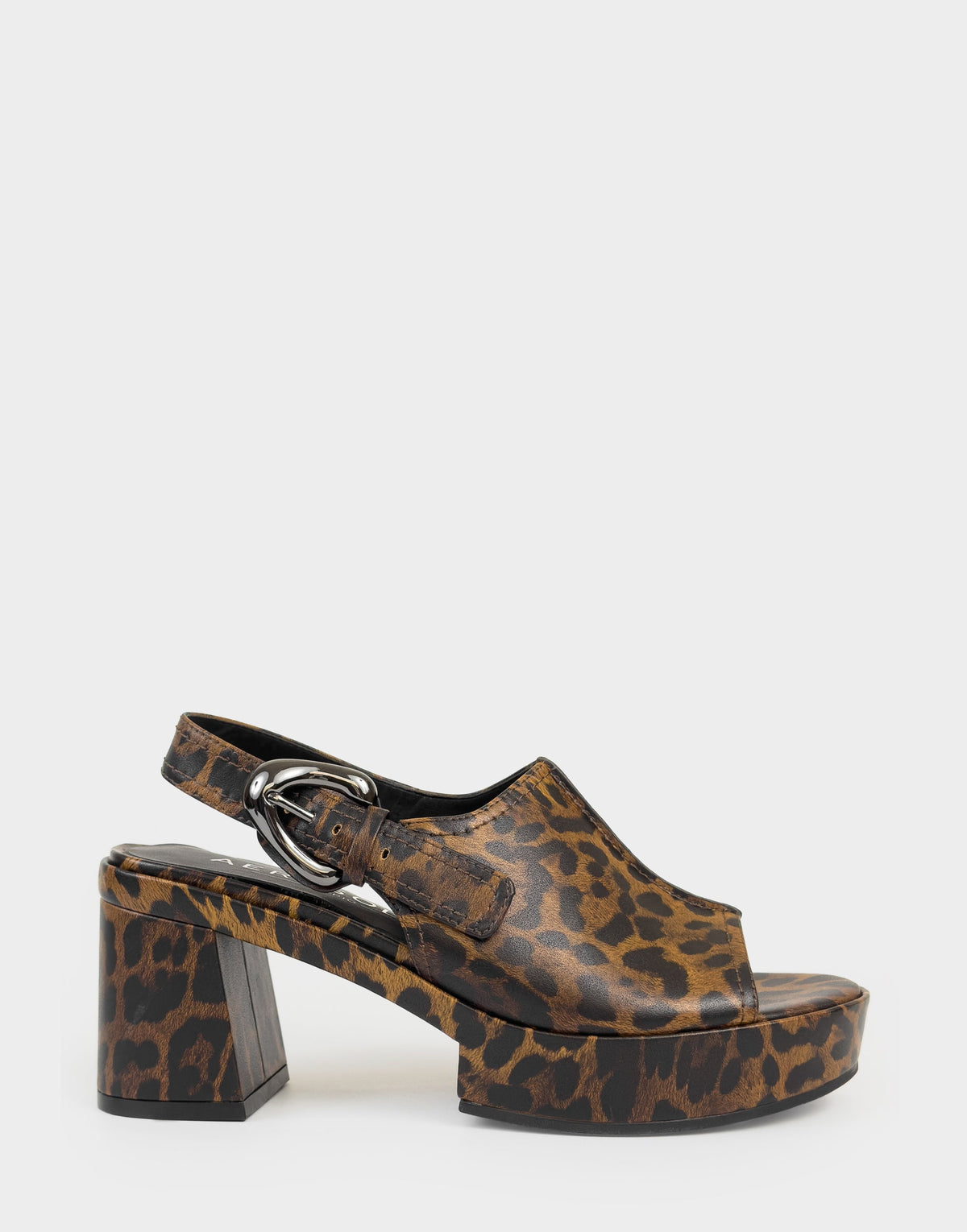Women's Platform Sandal in Leopard Print Faux Leather