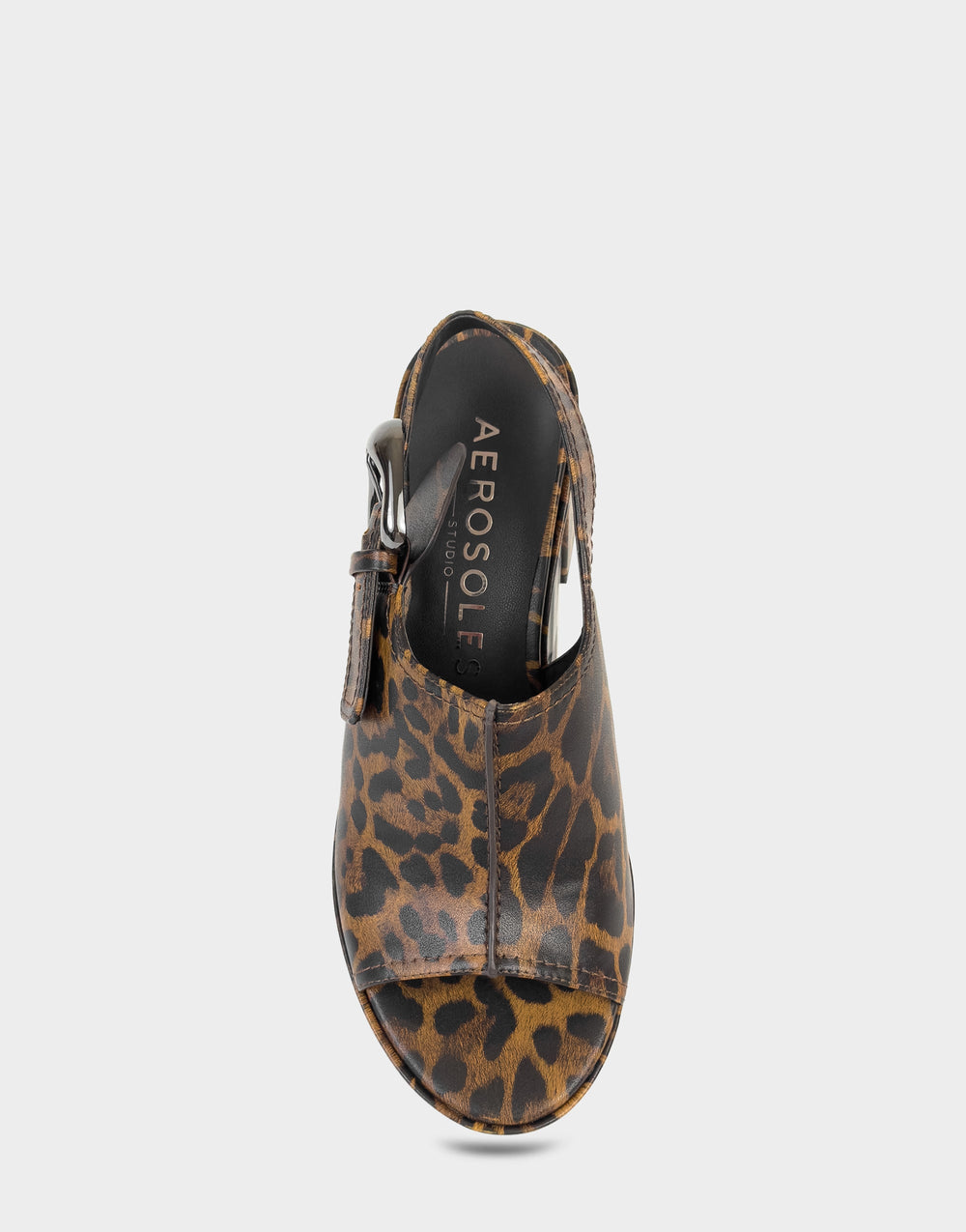 Women's Platform Sandal in Leopard Print Faux Leather