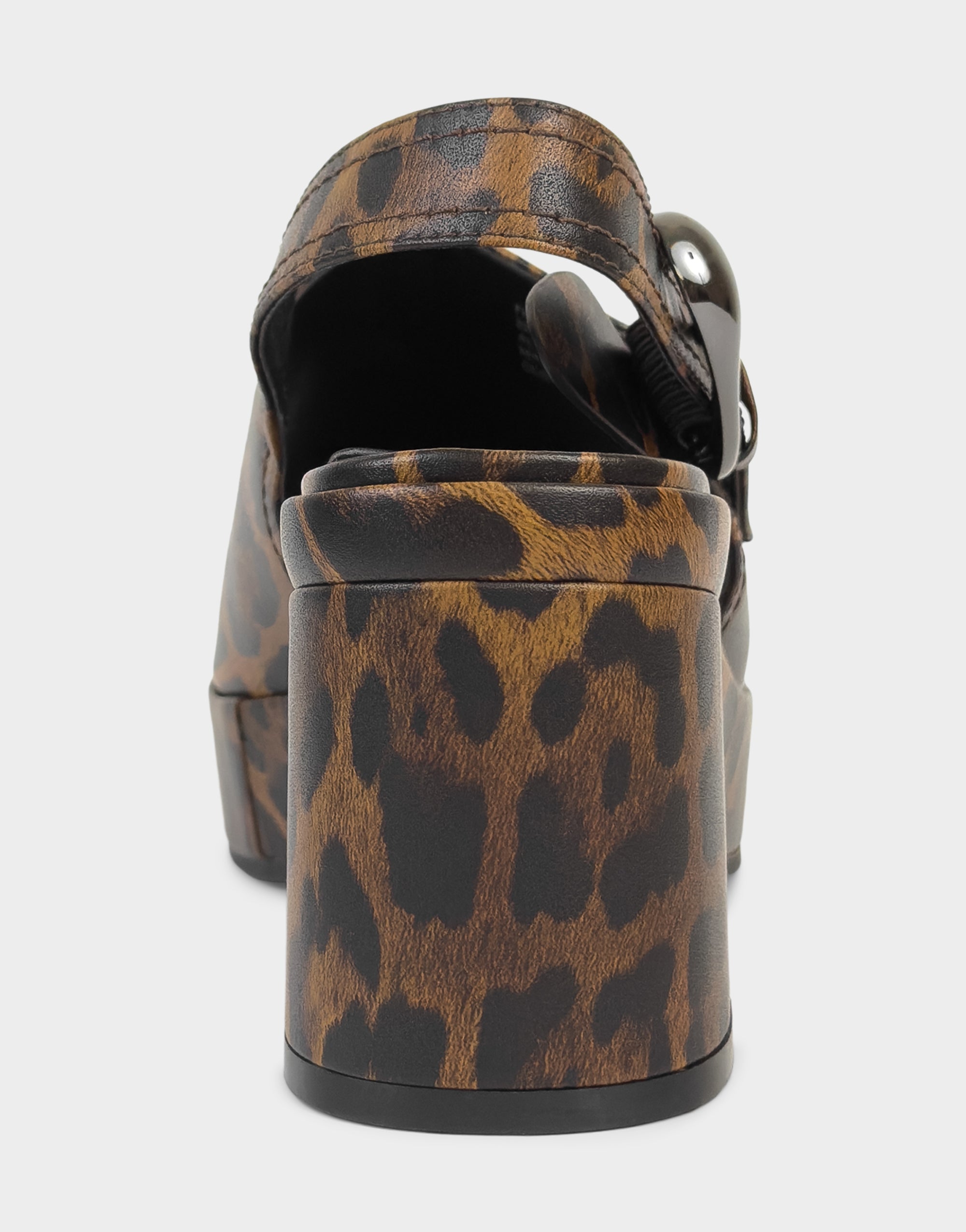 Women's Platform Sandal in Leopard Print Faux Leather