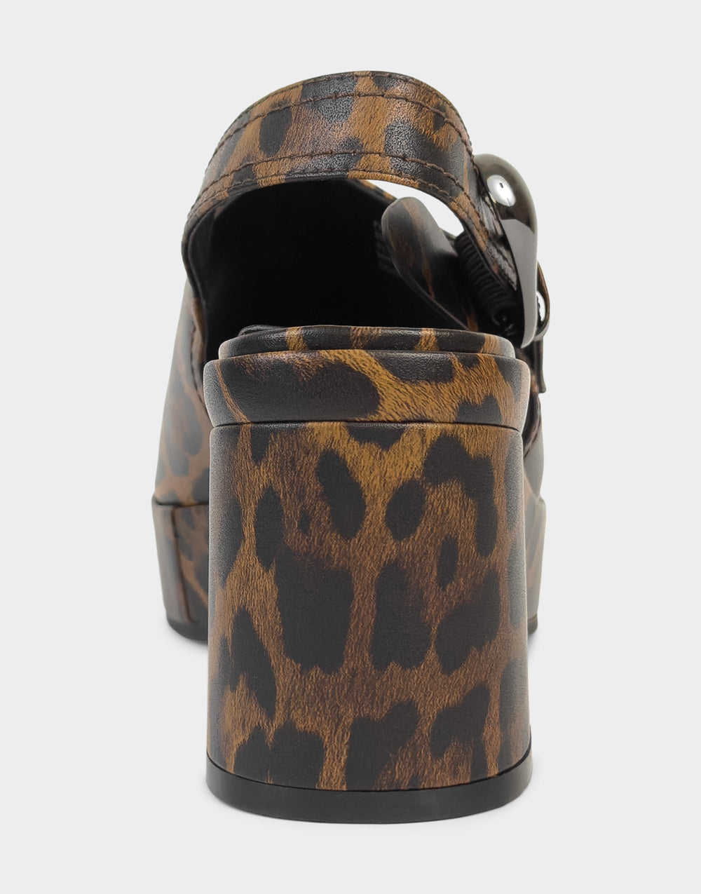 Women's Platform Sandal in Leopard Print Faux Leather