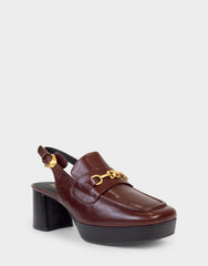Women's Slingback Platform in Sequoia Leather