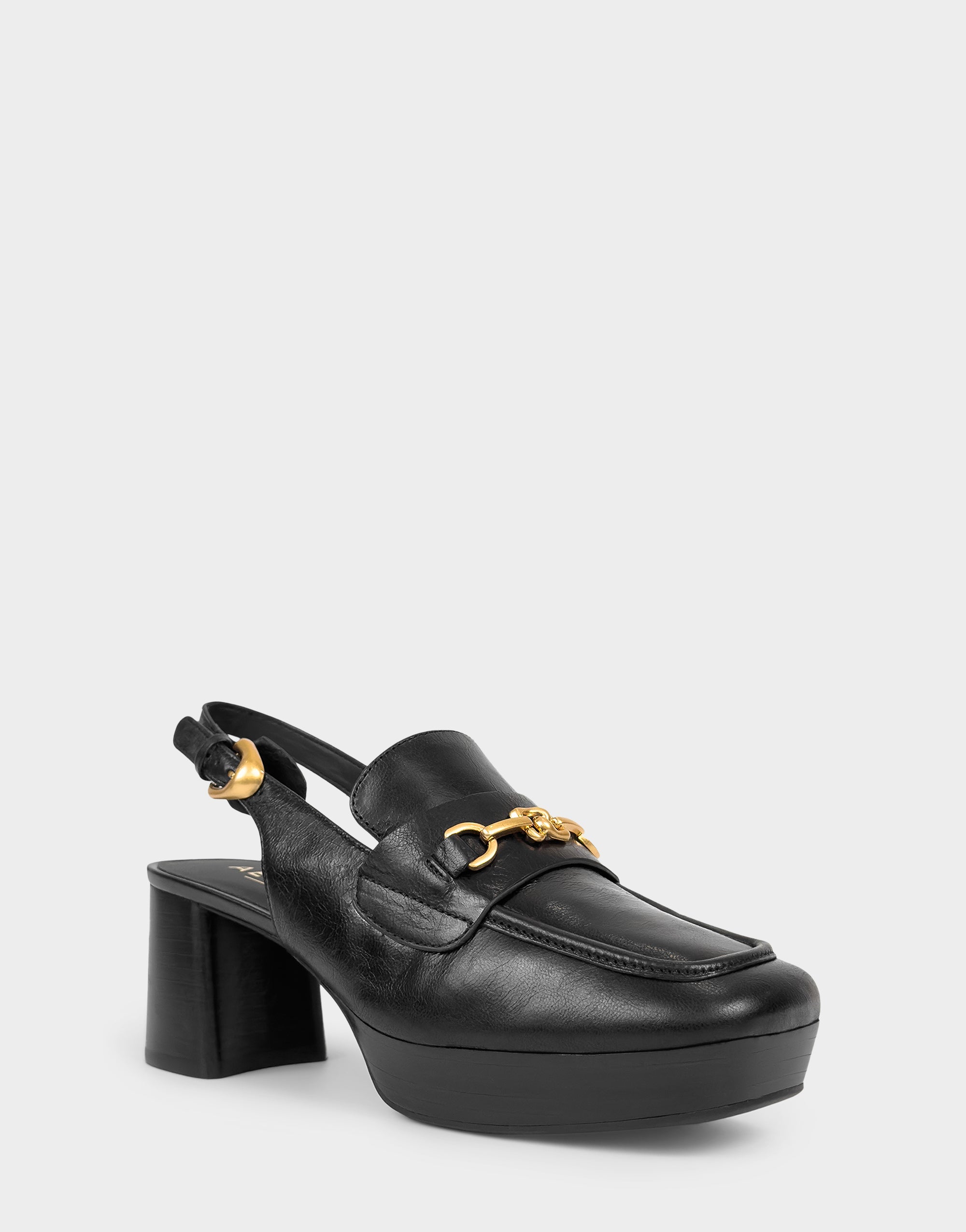 Women's Slingback Platform in Black Leather