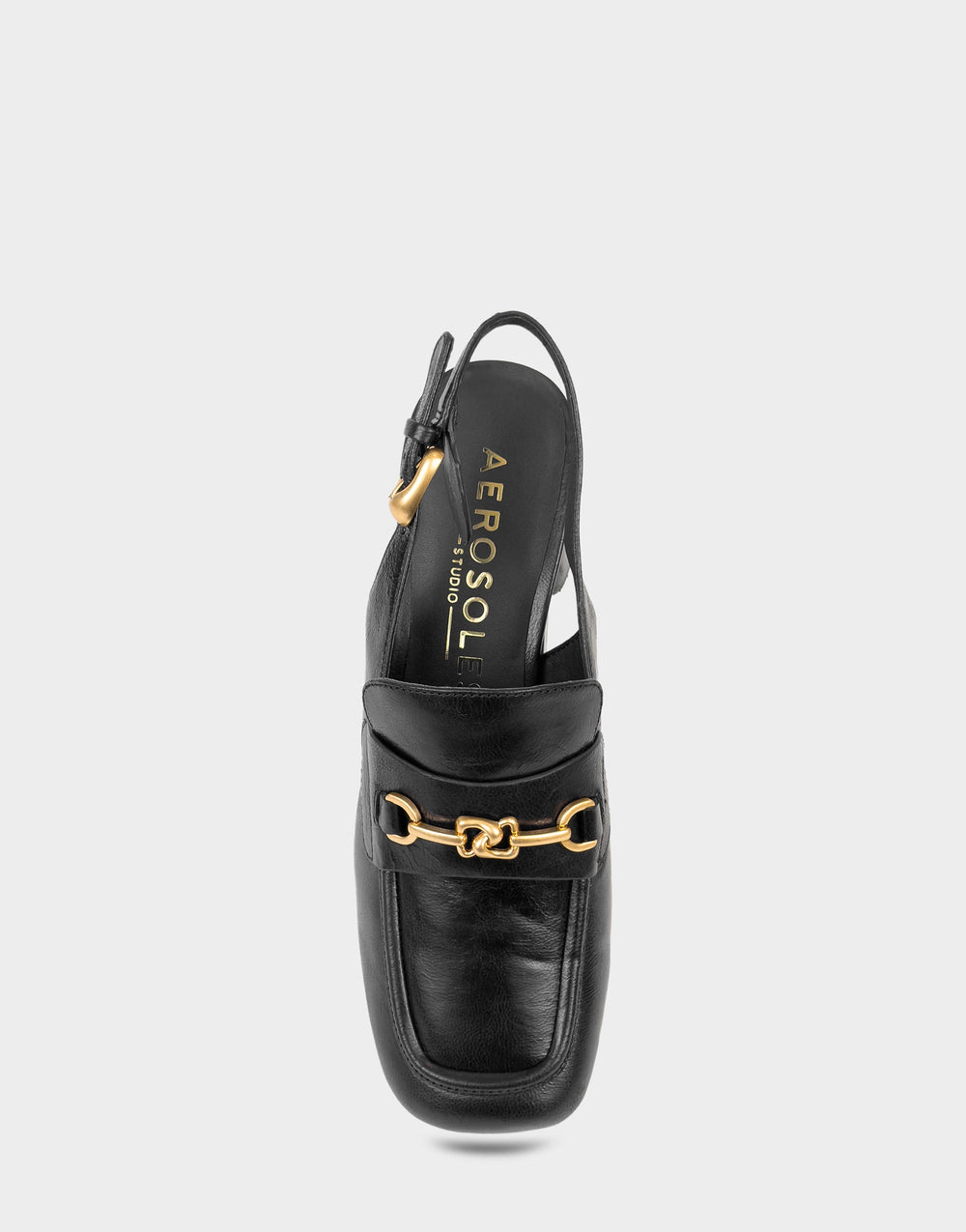 Women's Slingback Platform in Black Leather