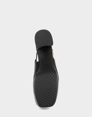Women's Slingback Platform in Black Leather